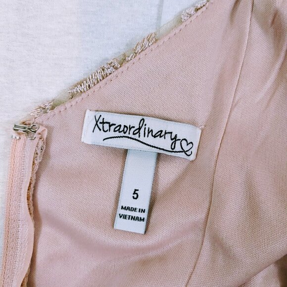 Xtraordinary Sleeveless Formal Dress Junior's Size 5 Dusty Rose with Embroidery - Picture 5 of 6